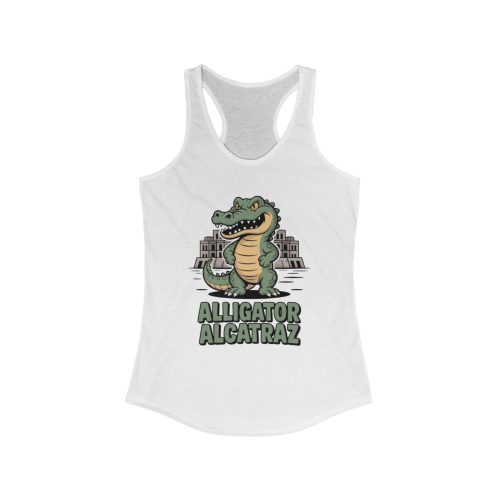 Alligator Alcatraz Women's Racerback Tank Top, Summer Shirt, Cute Graphic Tee, Fun Workout Top, Animal Lover Gift