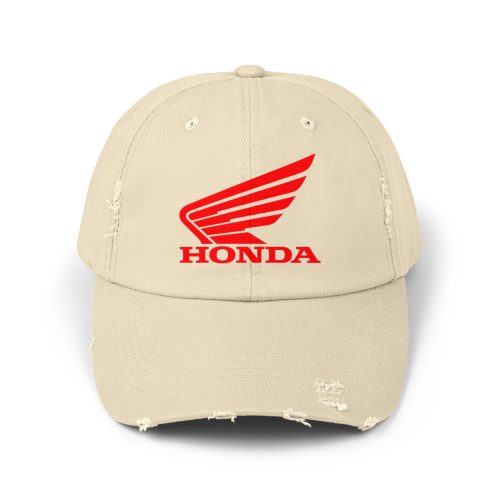 Honda Logo -- Distressed Cap with Honda Logo, Casual Hat, Vintage Style Cap, Outdoor Gear, Gift for Motorbike Lovers