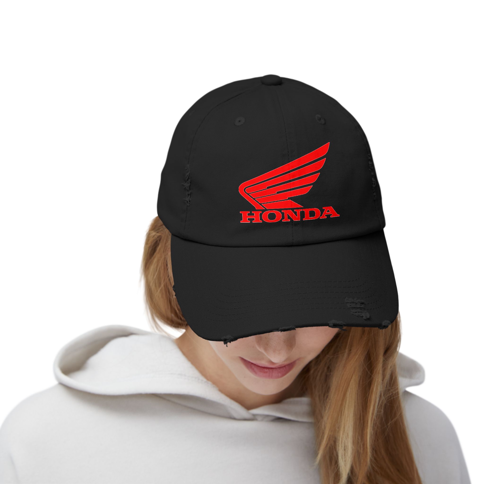 Honda Logo -- Distressed Cap with Honda Logo, Casual Hat, Vintage Style Cap, Outdoor Gear, Gift for Motorbike Lovers - Image 8